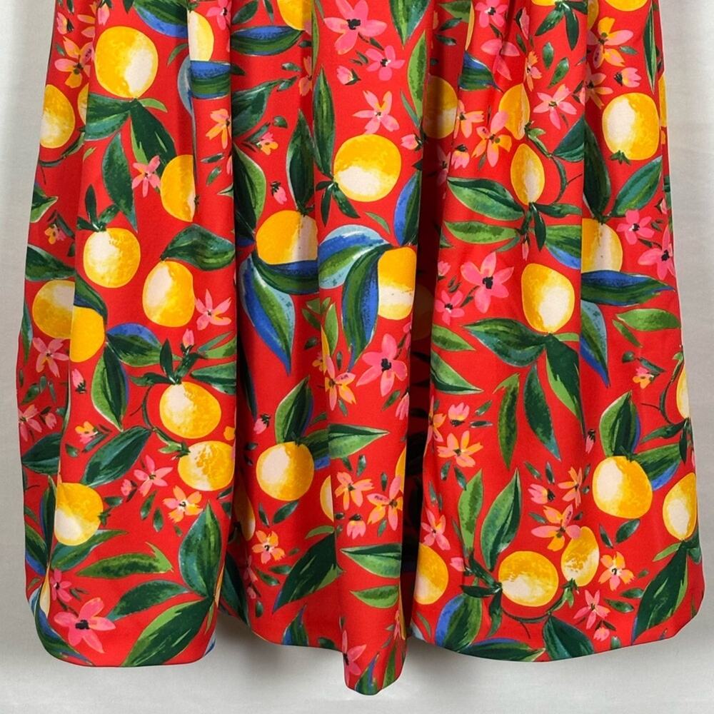 Vince Camuto A-Line Dress Floral Fruit Red Yellow PLUS 16W NWT - Picture 6 of 12